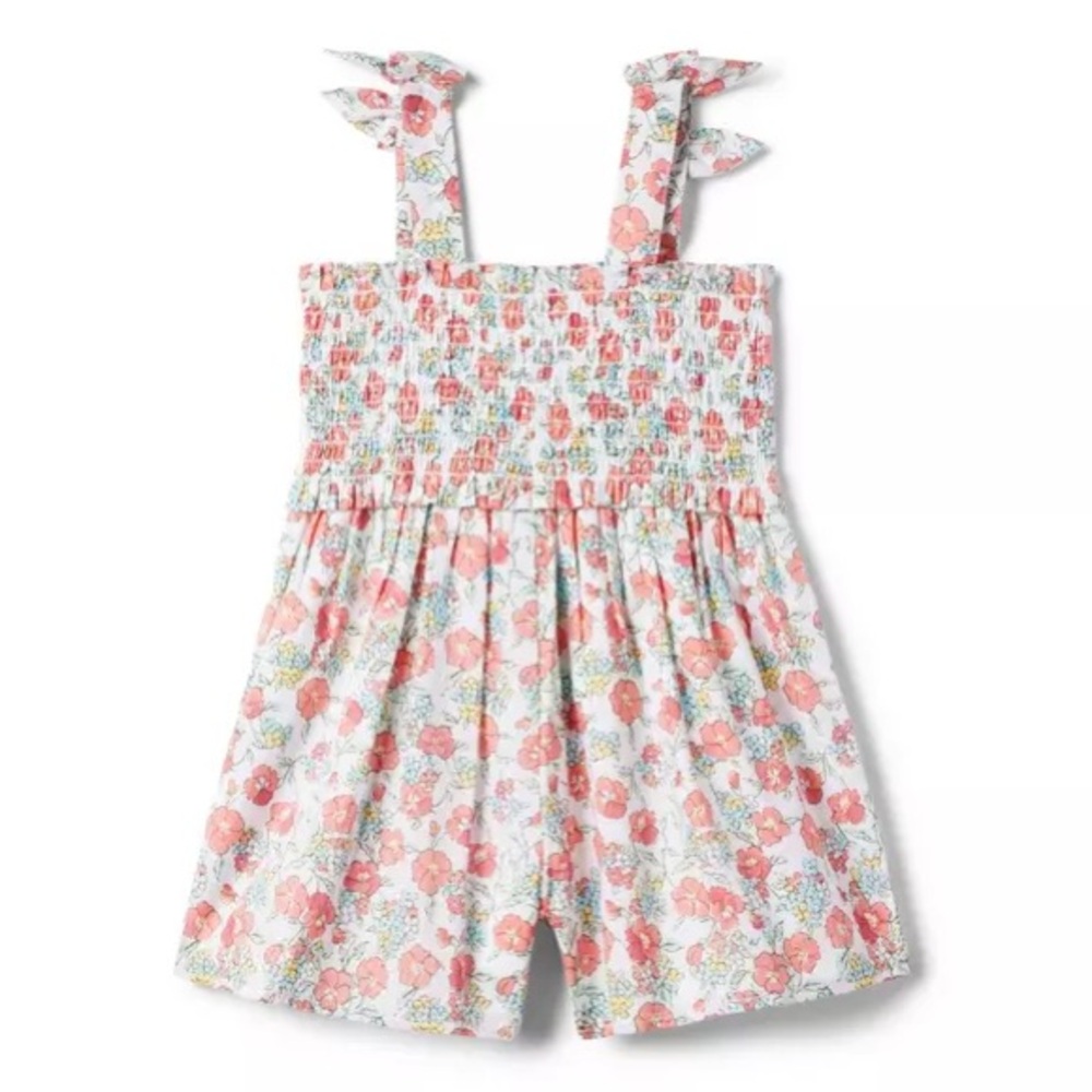 Janie and‎ Jack Floral Smocked Romper girls size 14